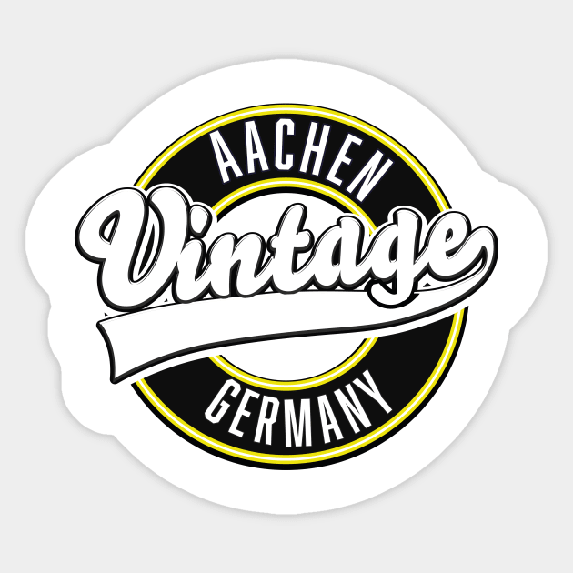 Aachen Germany vintage style logo Sticker by nickemporium1